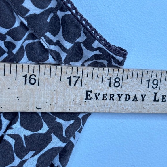 VTG Y2K Babydoll Tank Top L Chocolate Brown Ombre Smocked Lace Boho Print 90s - Picture 10 of 11